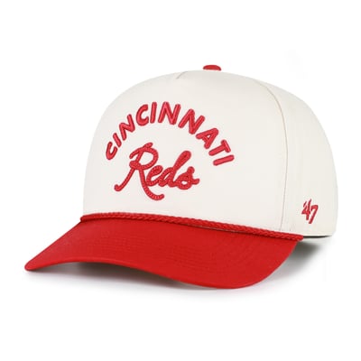 Cincinnati Reds '47 Unisex Rope Script Hitch Adjustable Hat - Natural/Red