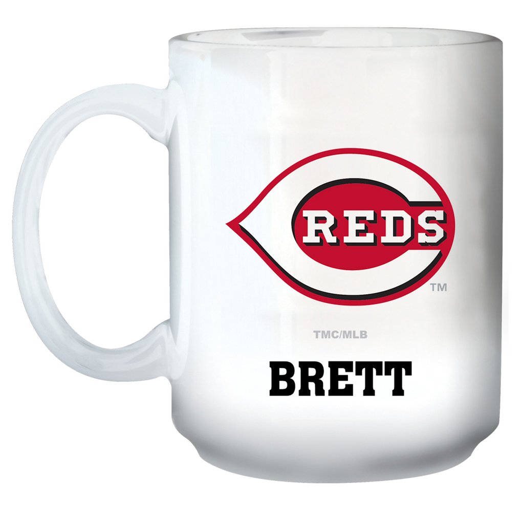 Cincinnati Reds 15oz. Personalized Mug - White