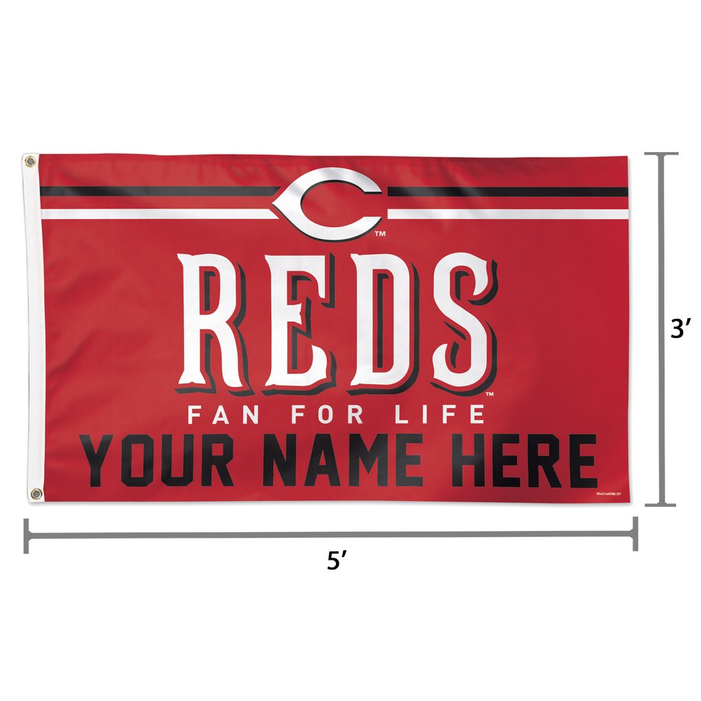 Cincinnati Reds WinCraft 3' x 5' One-Sided Deluxe Personalized Flag