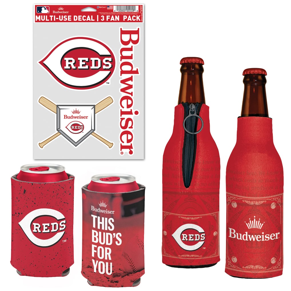 Cincinnati Reds WinCraft MLB x Budweiser Can Cooler, Bottle Cooler & Decal Pack