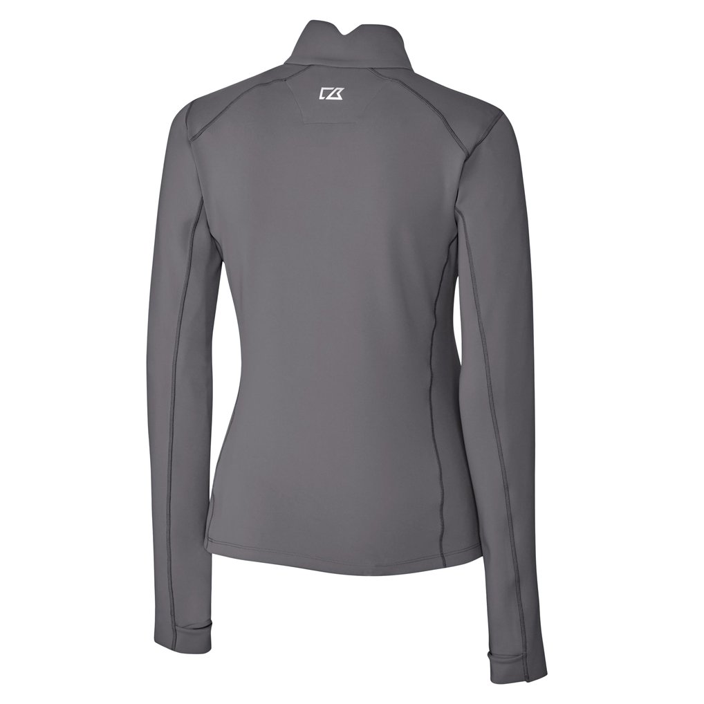 Cincinnati Reds Cutter & Buck Women's Cooperstown Collection Traverse Stretch Quarter-Zip Pullover Top - Gray