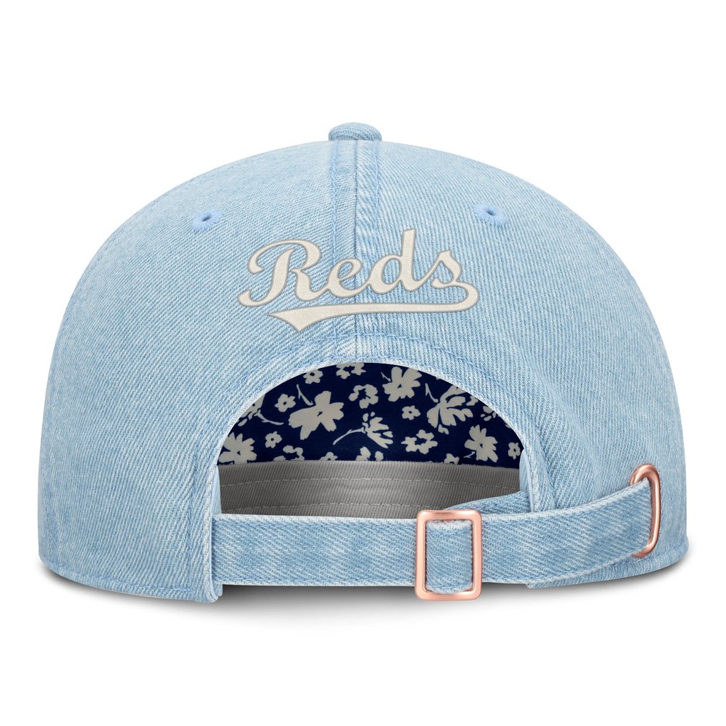  Cincinnati Reds Fanatics Women's Roped Adjustable Hat - Denim