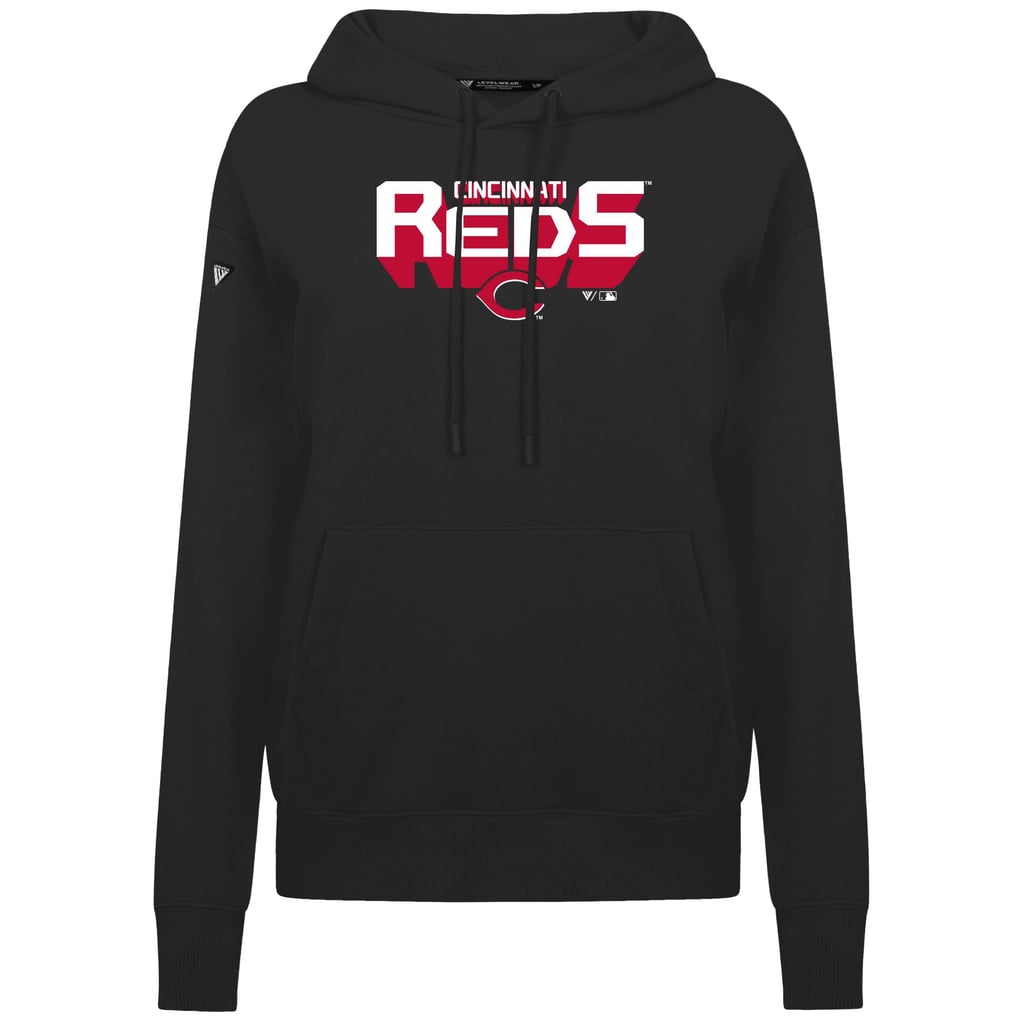 Cincinnati Reds Levelwear Women's Adorn Retro 3D Pullover Hoodie - Black