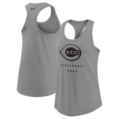 Cincinnati Reds Nike Women's All Day Dri-FIT Racerback Tank Top - Heather Gray