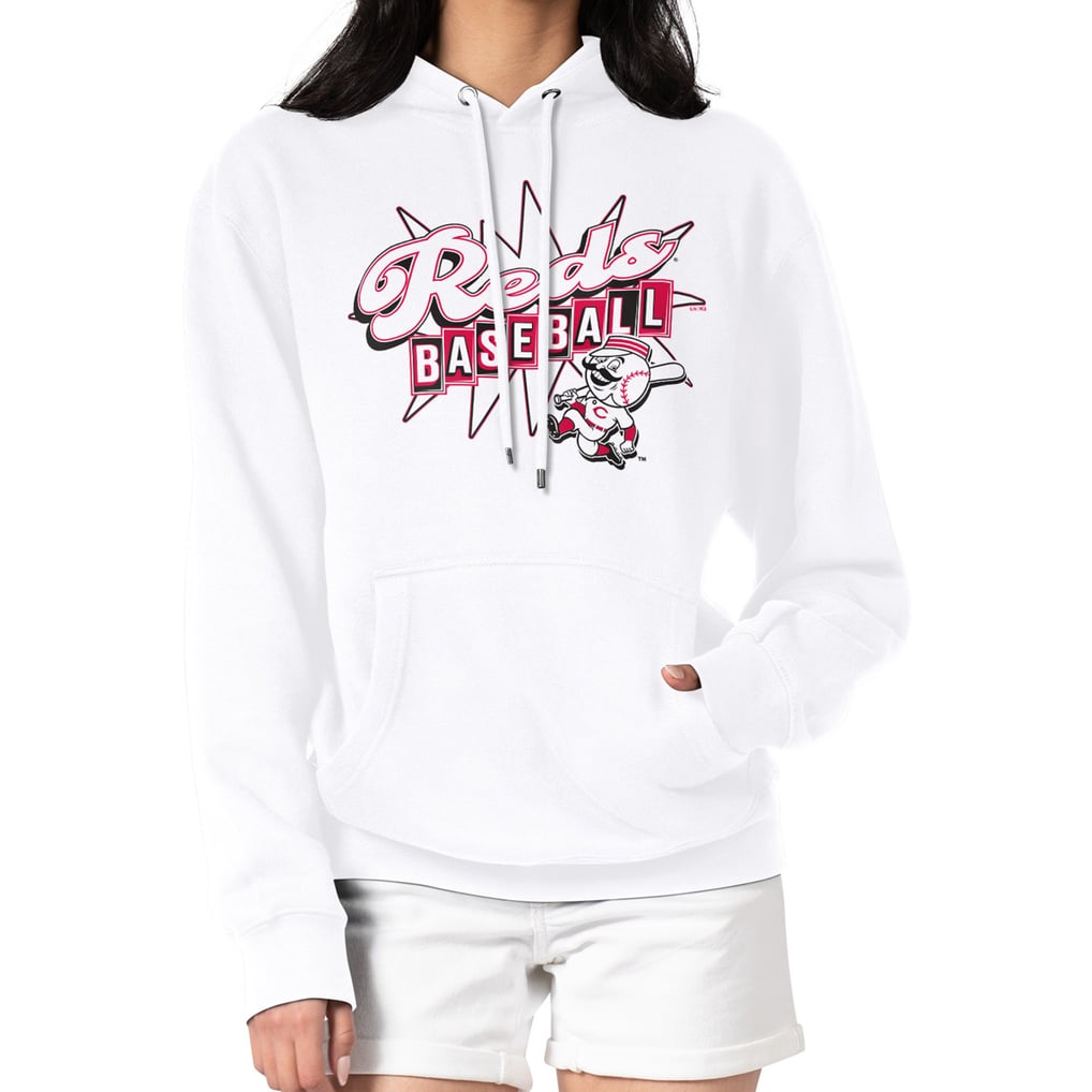  Cincinnati Reds Starter Women's Drive-In Pullover Hoodie - White