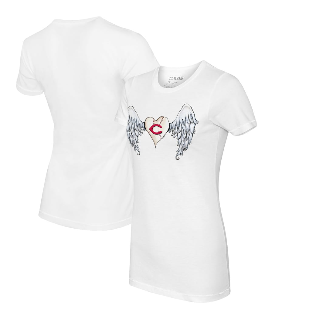 Cincinnati Reds Tiny Turnip Women's Angel Wings T-Shirt - White