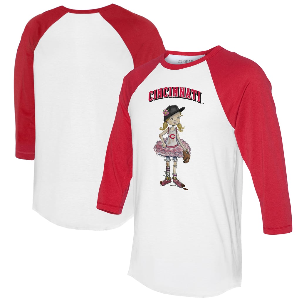 Cincinnati Reds Tiny Turnip Women's Babes 3/4-Sleeve Raglan T-Shirt - White/Red