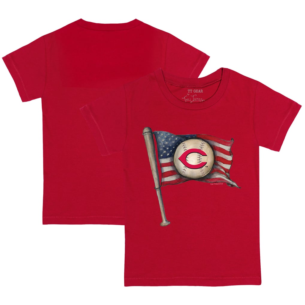 Cincinnati Reds Tiny Turnip Youth Baseball Flag T-Shirt - Red