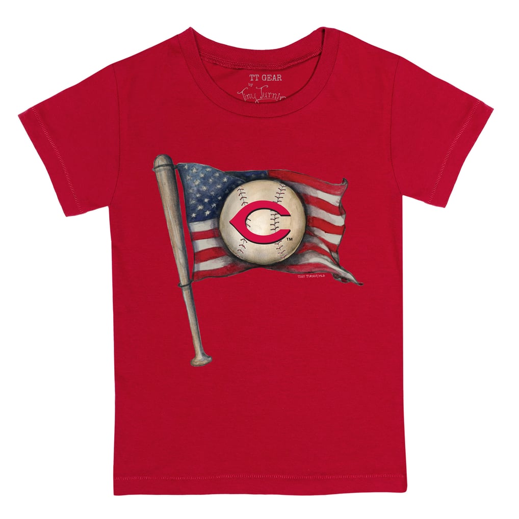 Cincinnati Reds Tiny Turnip Youth Baseball Flag T-Shirt - Red