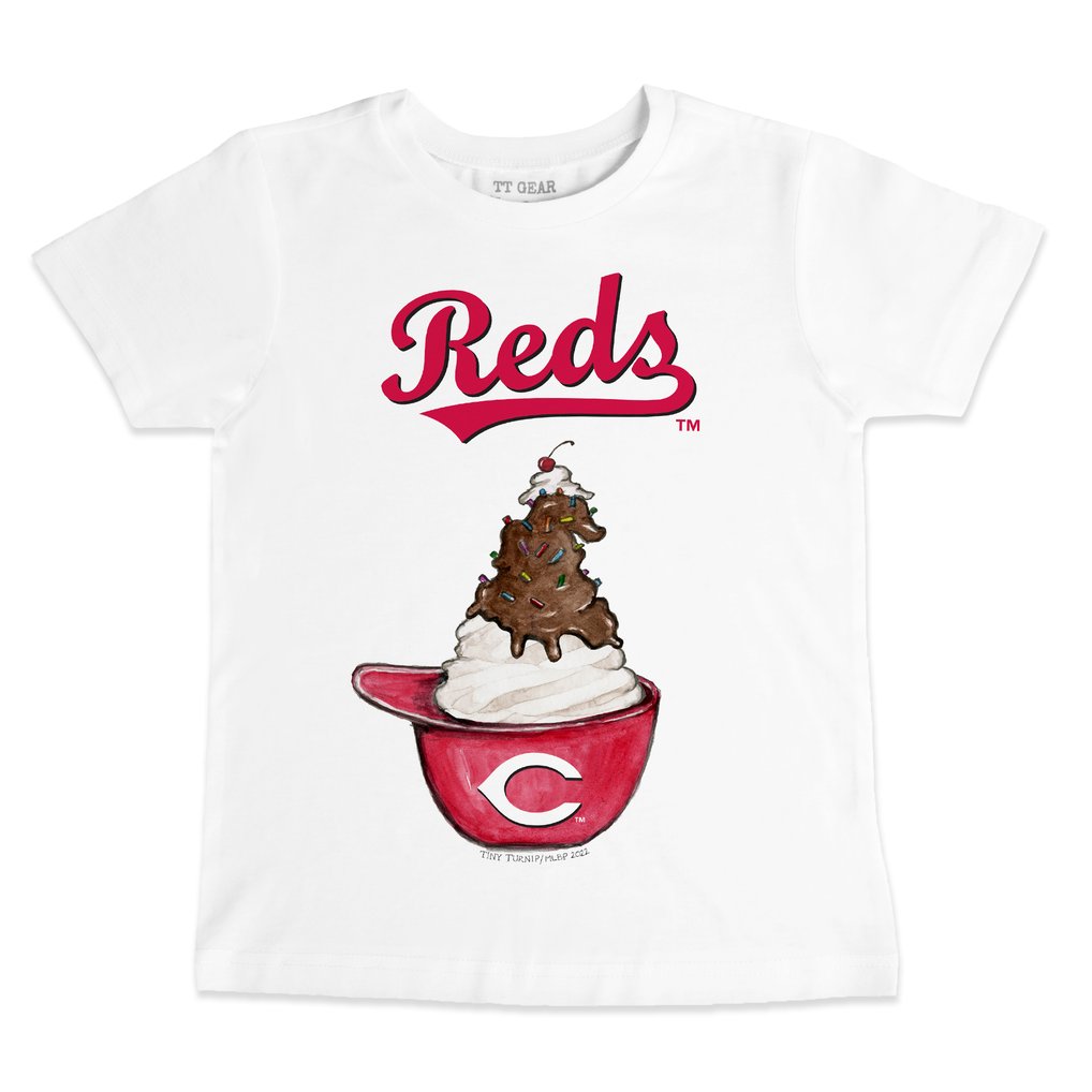 Cincinnati Reds Tiny Turnip Youth Sundae Helmet T-Shirt - White