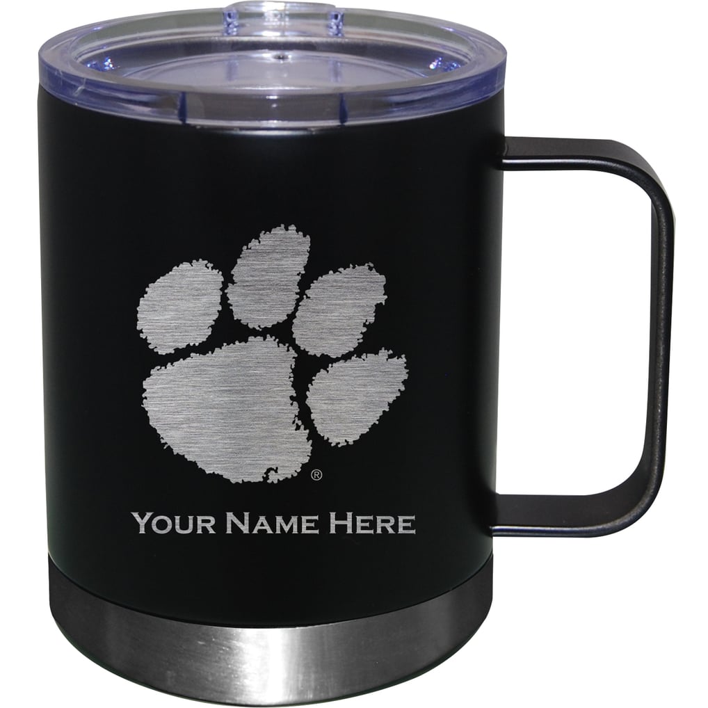 Clemson Tigers 12oz. Personalized Stainless Steel Lowball with Handle - Black