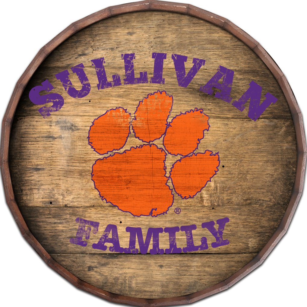 Clemson Tigers 24" Personalized Barrel Top
