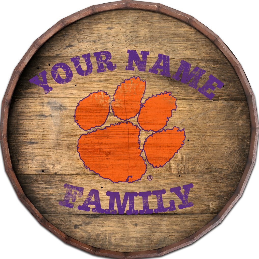 Clemson Tigers 24" Personalized Barrel Top