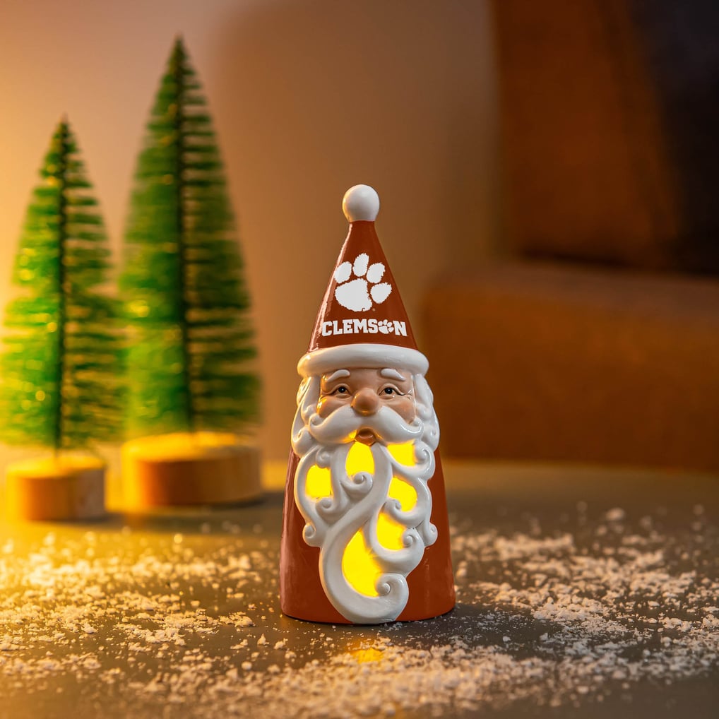 Clemson Tigers 8" LED Santa Statue
