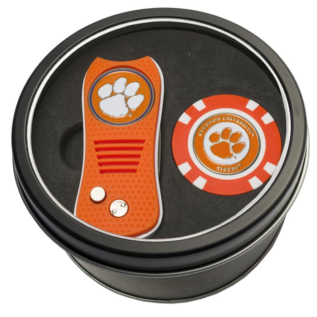 Clemson Tigers Divot Tool & Golf Chip Personalized Tin Gift Set