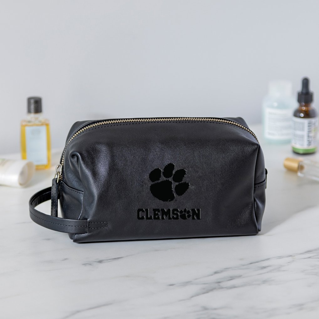 Clemson Tigers Hybrid Leather Lined Dopp Toiletry Bag