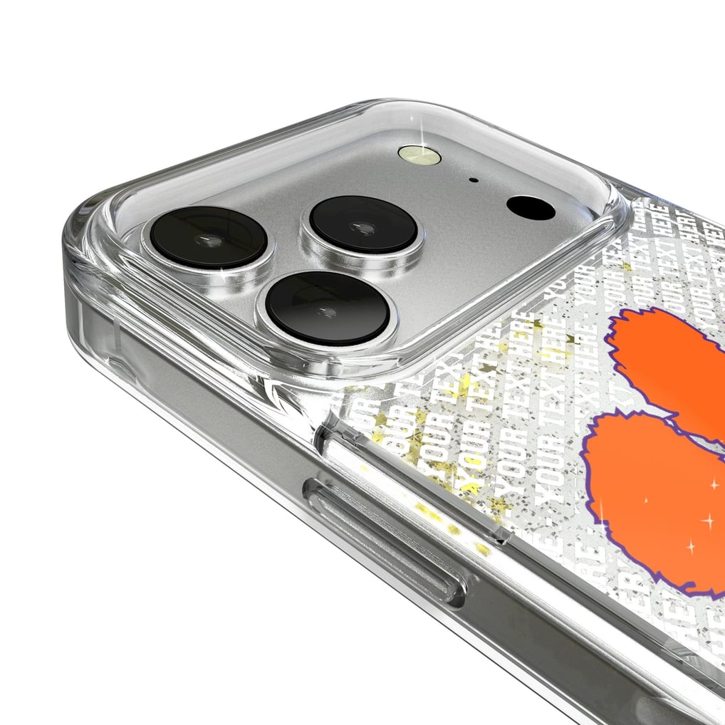 Clemson Tigers iPhone Endzone Personalized Glitter Case