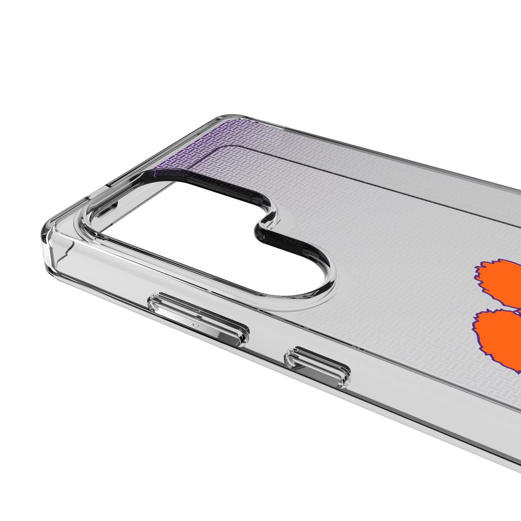 Clemson Tigers Linen Logo Galaxy Clear Case