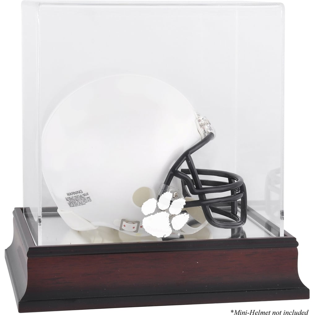 Clemson Tigers Fanatics Authentic Mahogany Logo Mini Helmet Display Case with Mirror Back