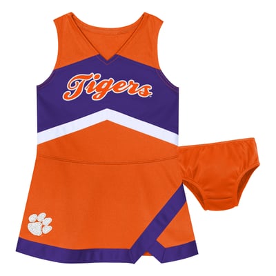 Clemson Tigers Outerstuff Girls Preschool Two-Piece Cheer Captain Jumper Dress & Bloomers Set - Orange