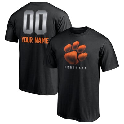 Clemson Tigers Personalized Any Name & Number Midnight Mascot T-Shirt - Black