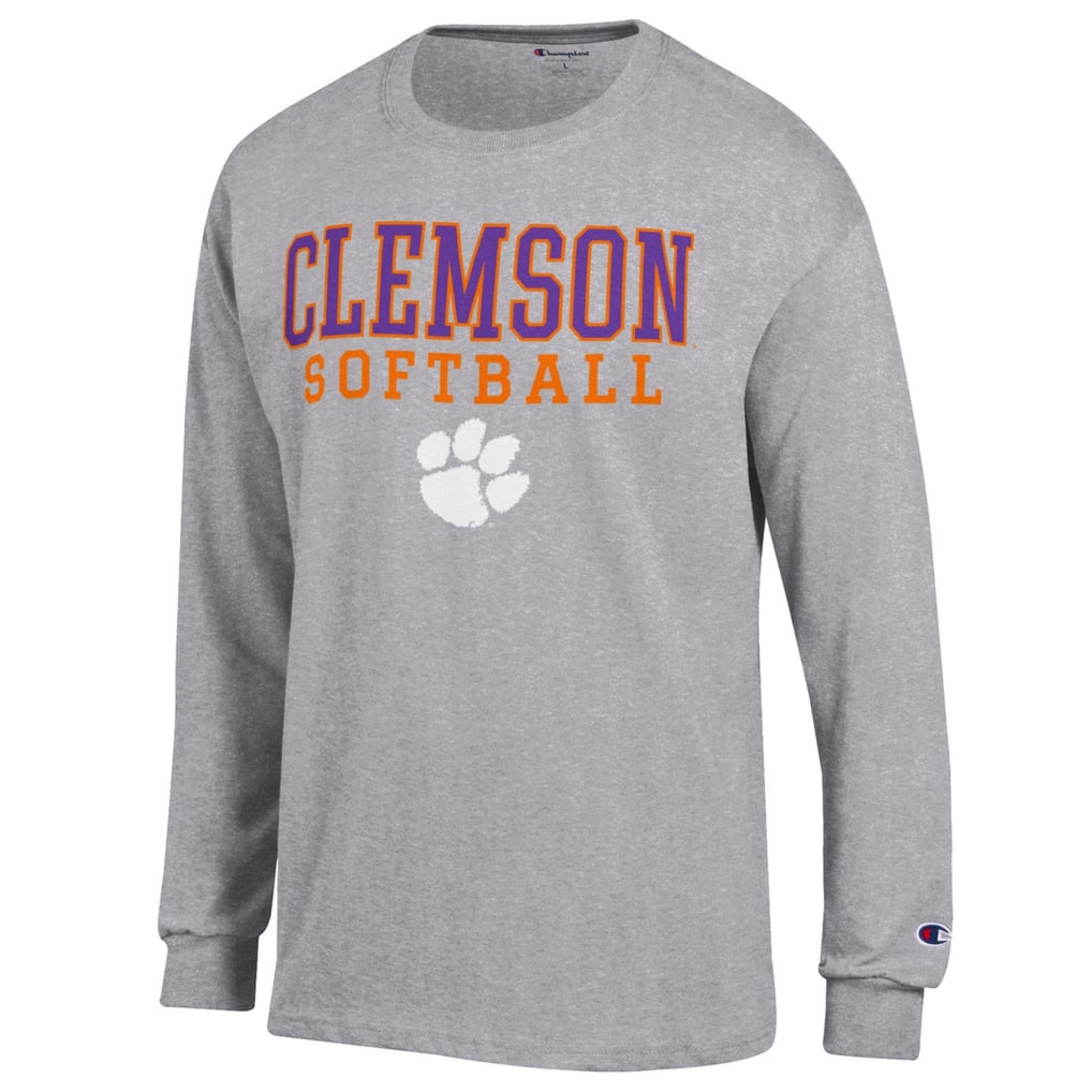 Clemson Tigers Champion Softball Stack Long Sleeve T-Shirt - Gray