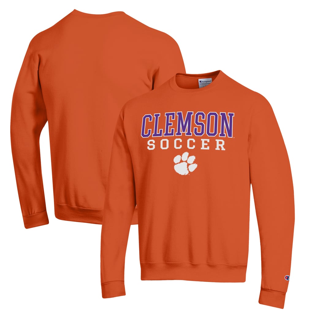 Clemson Tigers Champion Soccer Stack Logo Powerblend Pullover Sweatshirt - Orange