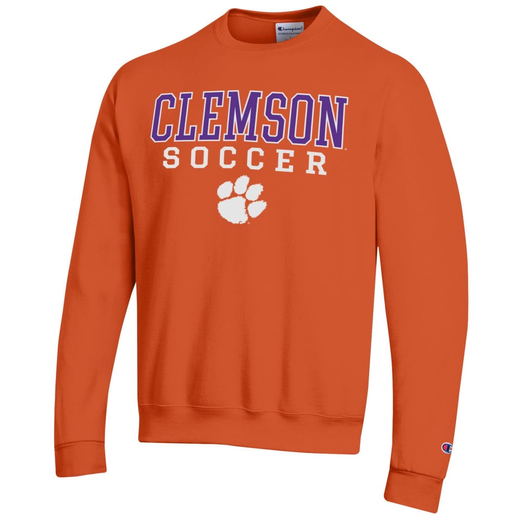 Clemson Tigers Champion Soccer Stack Logo Powerblend Pullover Sweatshirt - Orange