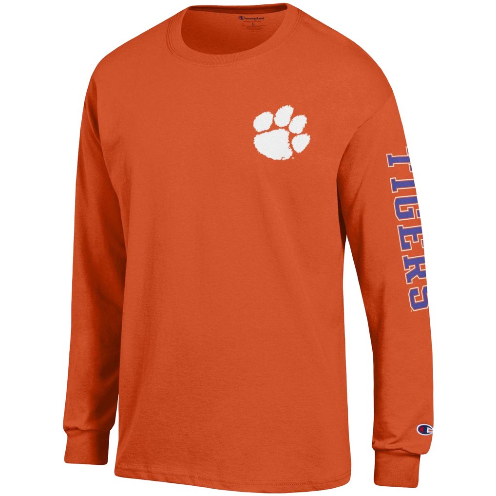 Clemson Tigers Champion Team Stack Long Sleeve T-Shirt - Orange