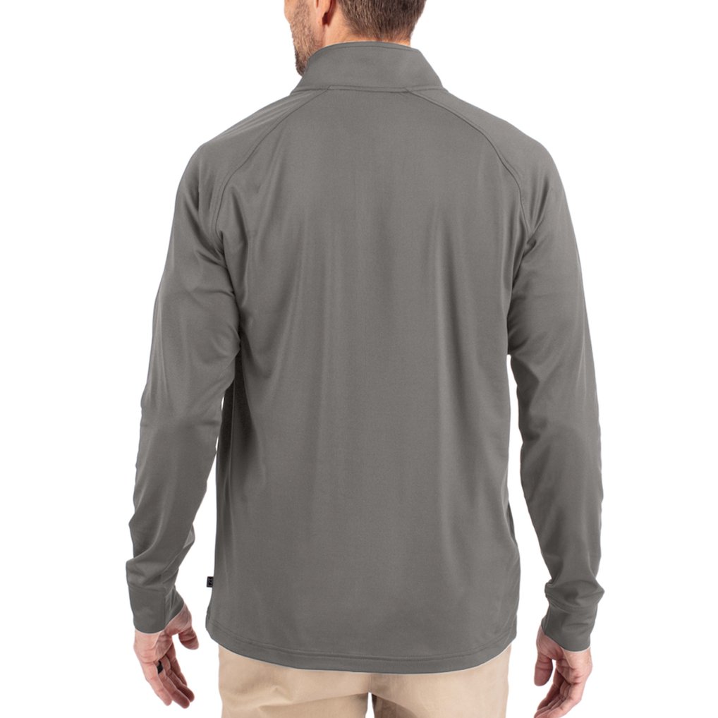 Clemson Tigers Cutter & Buck Alumni Logo Adapt Eco Knit Stretch Raglan Quarter-Zip Pullover - Gray
