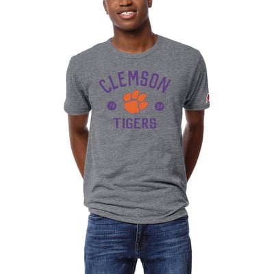 Clemson Tigers League Collegiate Wear  Victory Falls Tri-Blend T-Shirt - Heather Gray