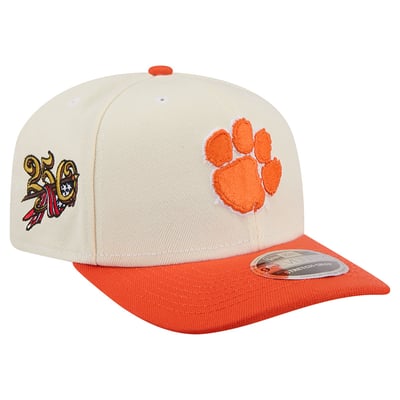 Clemson Tigers New Era America's 250th 9SEVENTY Adjustable Hat - Cream/Orange