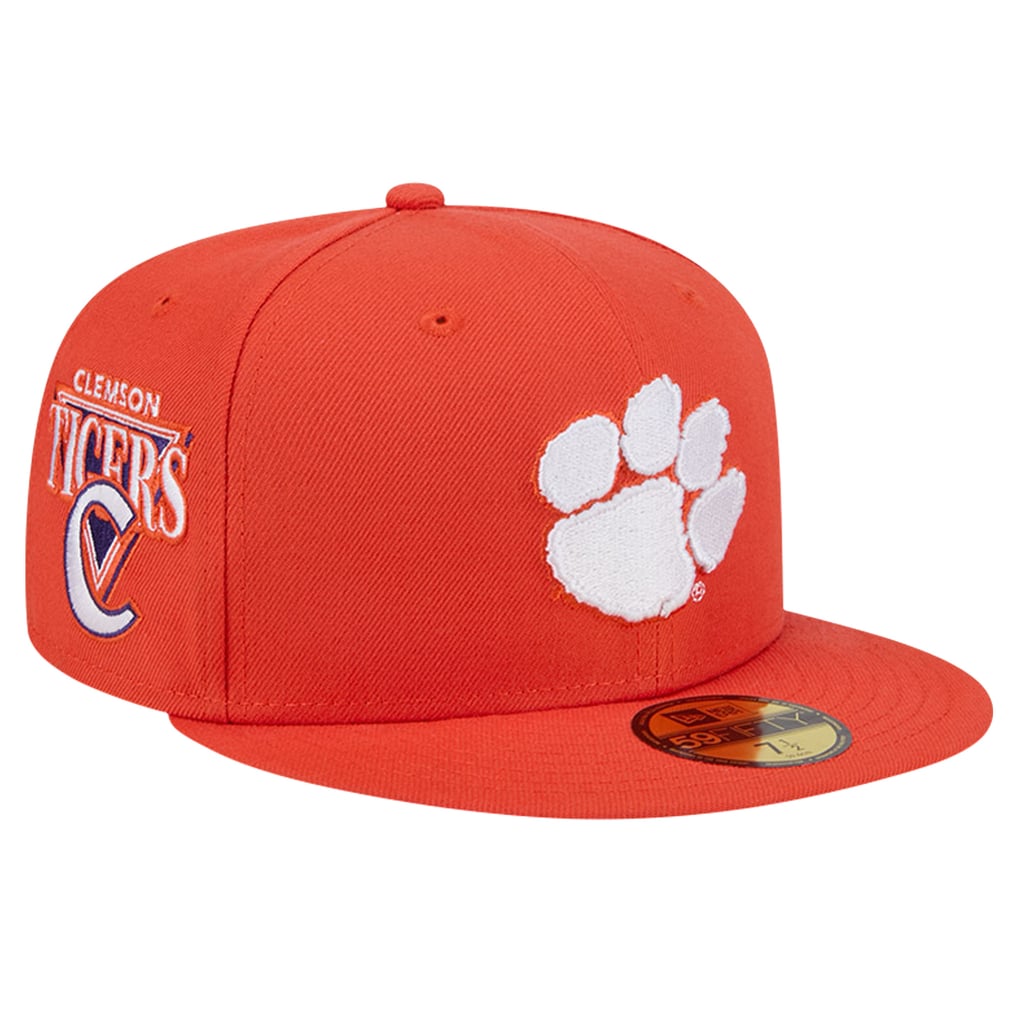 Clemson Tigers New Era Throwback 59FIFTY Fitted Hat - Orange 