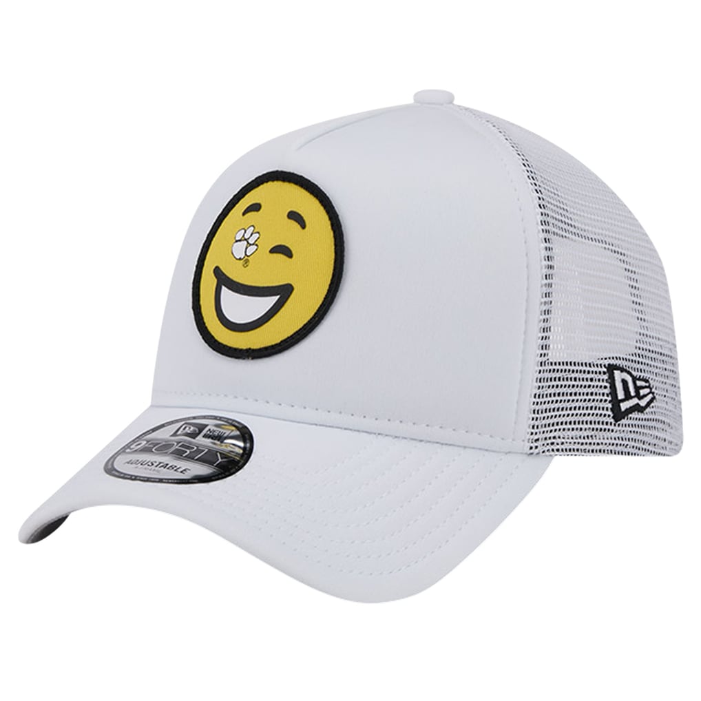 Clemson Tigers New Era Wink Foam Trucker Adjustable Hat - White