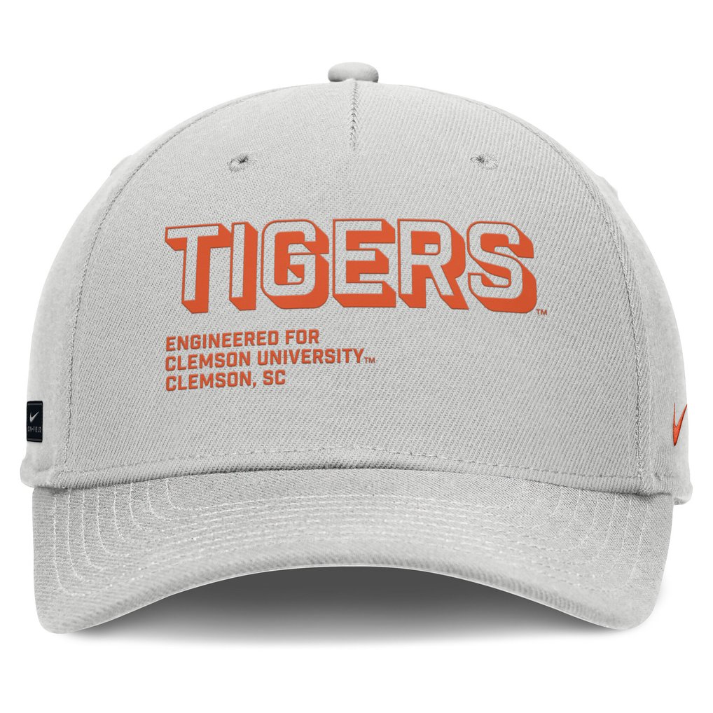 Clemson Tigers Nike 2025 Sideline Dust Pinched Rise Adjustable Hat - Gray