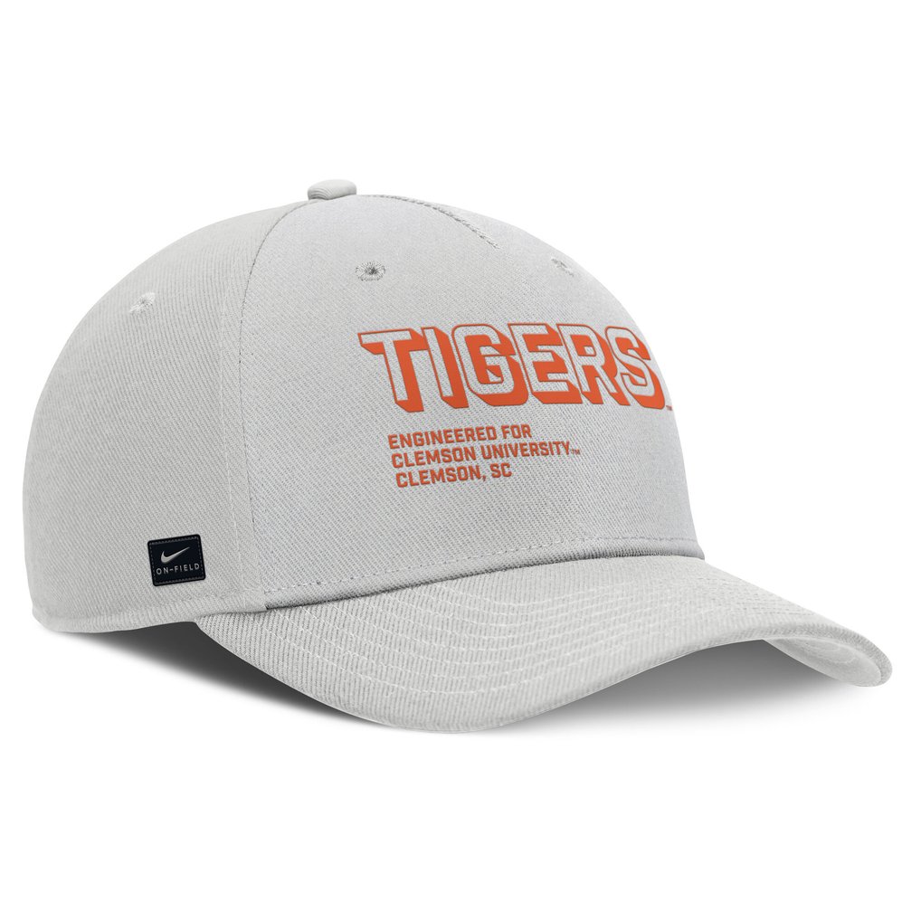 Clemson Tigers Nike 2025 Sideline Dust Pinched Rise Adjustable Hat - Gray