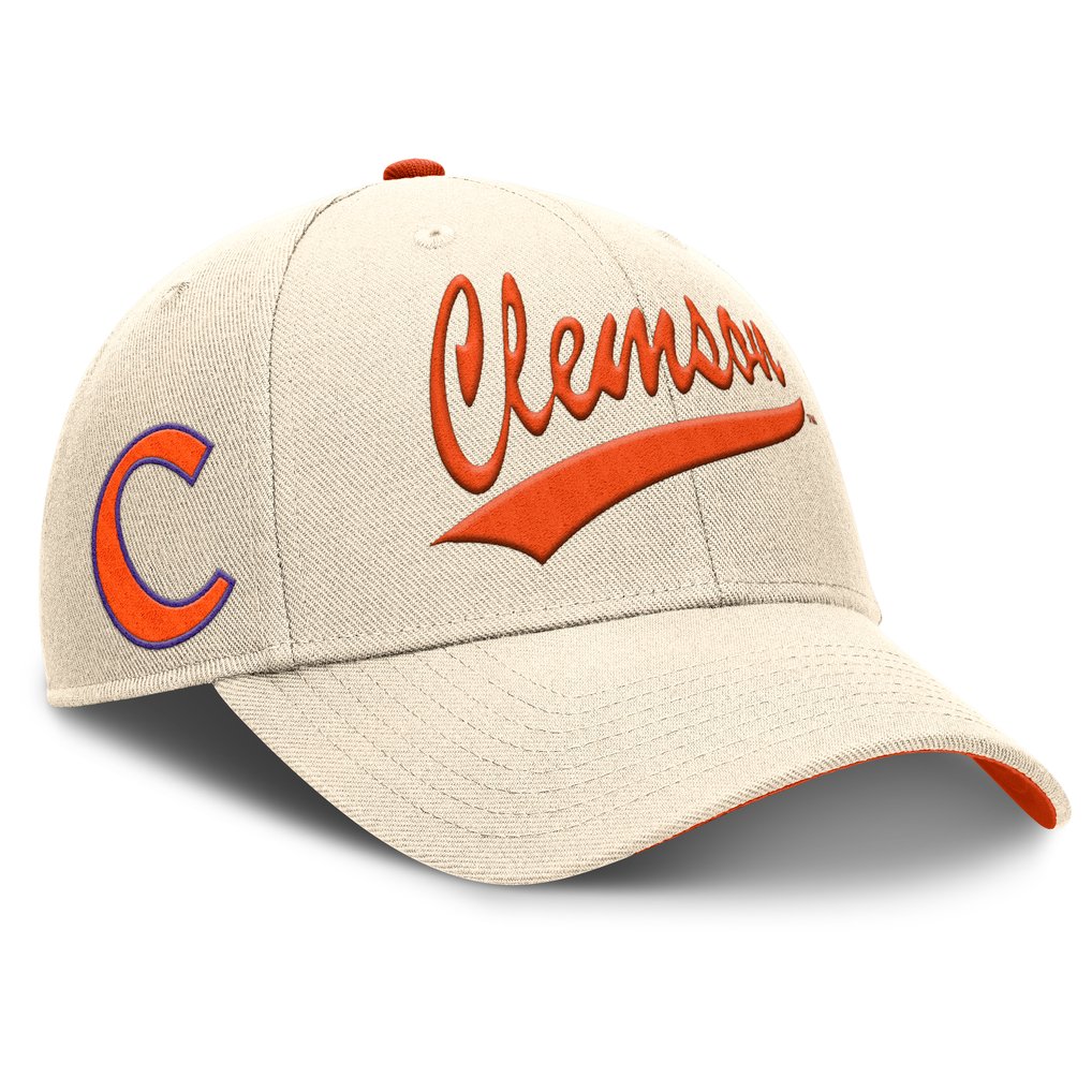 Clemson Tigers Nike Primetime Rise Adjustable Hat - Natural