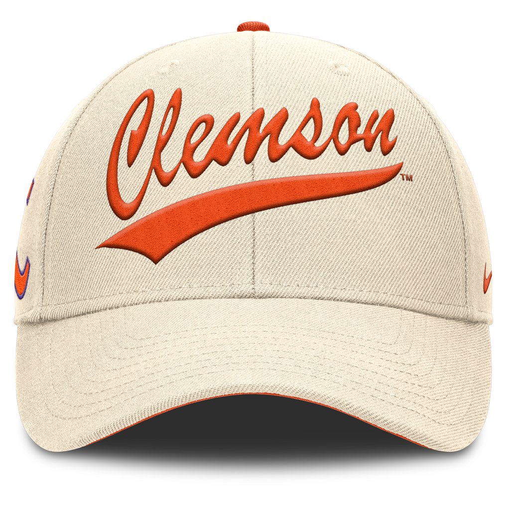 Clemson Tigers Nike Primetime Rise Adjustable Hat - Natural