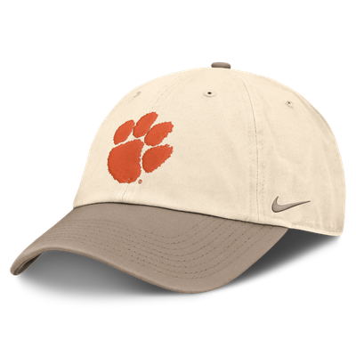 Clemson Tigers Nike Two-Tone Club Adjustable Hat - Natural/Khaki