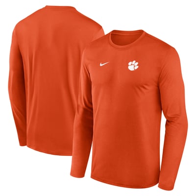 Clemson Tigers Nike 2026 Sideline Small Logo Legend Dri-FIT Long Sleeve T-Shirt - Orange