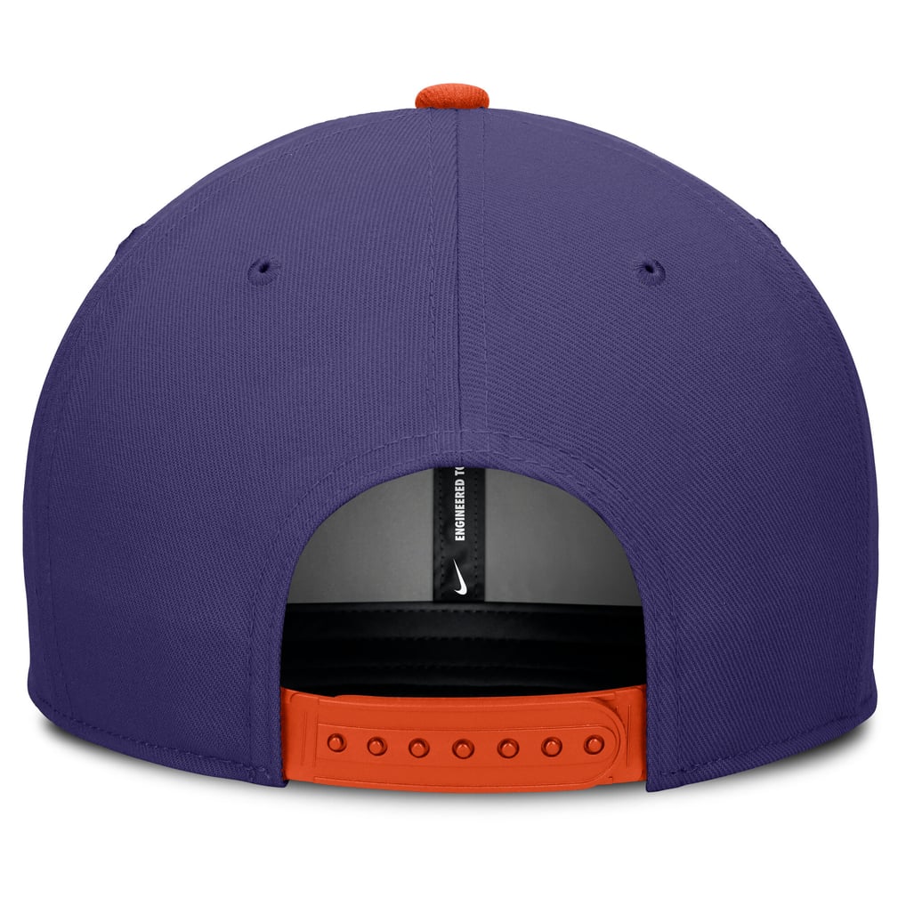 Clemson Tigers Nike Pro Legacy Script Snapback Hat - Purple/Cream