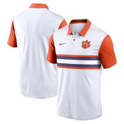Clemson Tigers Nike Primetime Campus Pattern Vapor Dri-FIT Polo - White/Orange