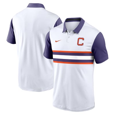 Clemson Tigers Nike Athletic Prep Alt Logo Vapor Dri-FIT Polo - White/Purple