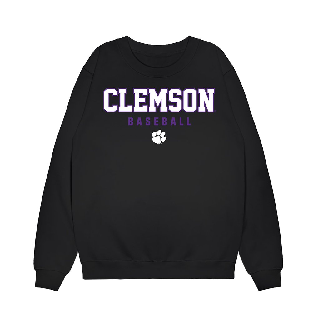 Clemson Tigers Unisex NIL Pick-A-Player Baseball Sweatshirt - Black