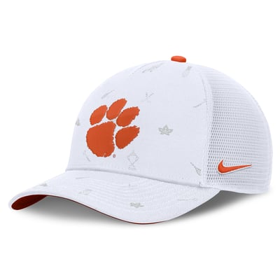  Clemson Tigers Nike Unisex Country Club Golfin' Rise Trucker Adjustable Hat - White