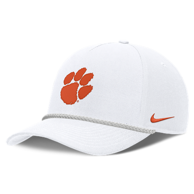 Clemson Tigers Nike Unisex Rope Rise Adjustable Hat - White
