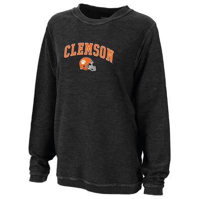 Clemson Tigers Boxercraft Women's Rally Corduroy Pullover Sweatshirt - Black