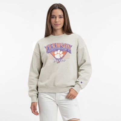  Clemson Tigers Champion Women's  All-Star Weave Sweatshirt - Oatmeal