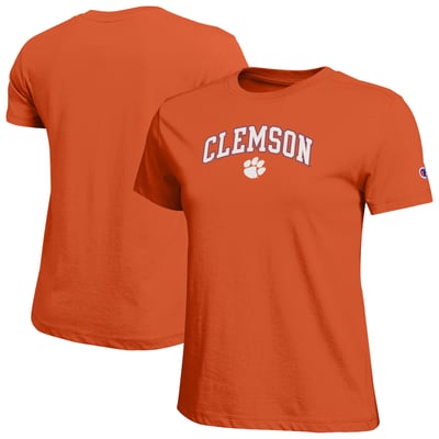  Clemson Tigers Champion Women's Arched Over Logo T-Shirt - Orange