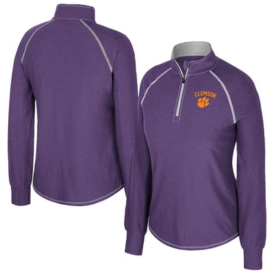 Clemson Tigers Colosseum Women's Bikram Raglan Quarter-Zip Top - Purple